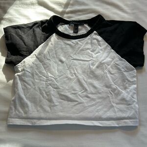 Black and white baby tee